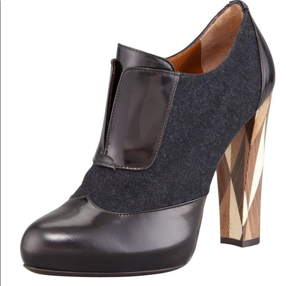 Fendi Black Wuthering Heights Wool Boots Size 36.5